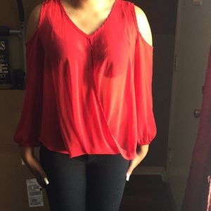 PLUS SIZE‼️ Sheer hi-lo blouse